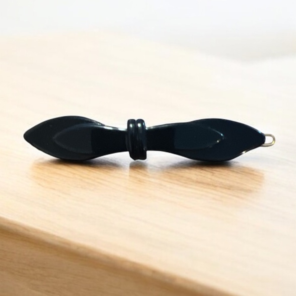 Vintage 1960’s‎ Shiny Black  French Barrette, New